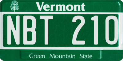 VT license plate NBT210
