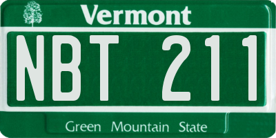 VT license plate NBT211
