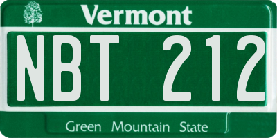 VT license plate NBT212