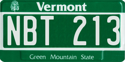 VT license plate NBT213