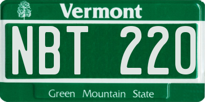 VT license plate NBT220