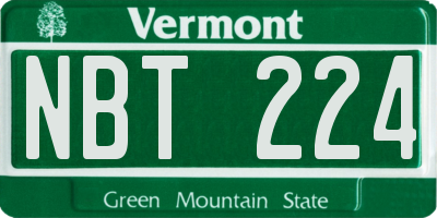 VT license plate NBT224