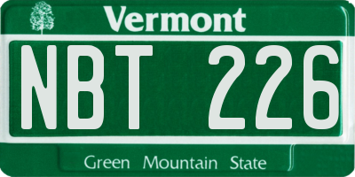 VT license plate NBT226