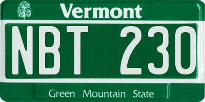 VT license plate NBT230