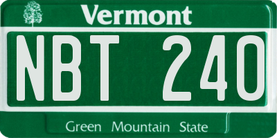 VT license plate NBT240