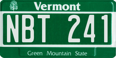 VT license plate NBT241
