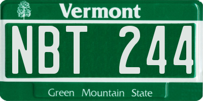 VT license plate NBT244