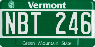 VT license plate NBT246