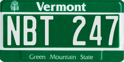 VT license plate NBT247