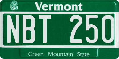 VT license plate NBT250
