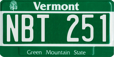 VT license plate NBT251