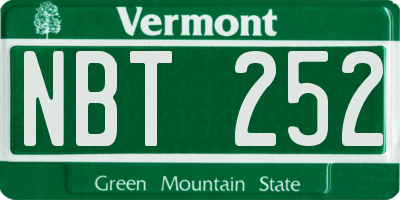 VT license plate NBT252