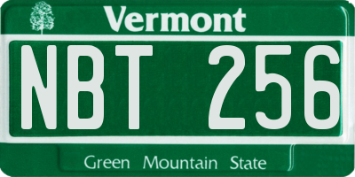 VT license plate NBT256