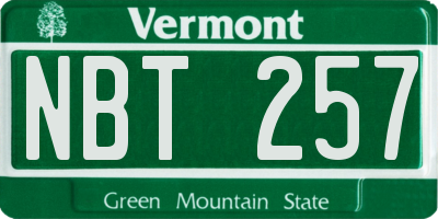 VT license plate NBT257