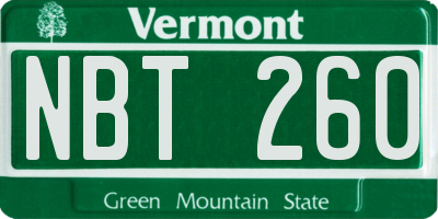 VT license plate NBT260