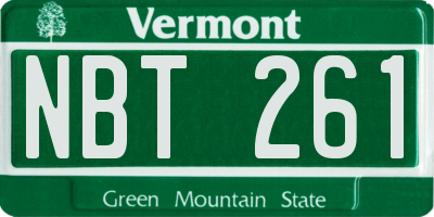 VT license plate NBT261