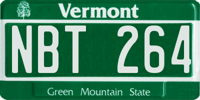 VT license plate NBT264