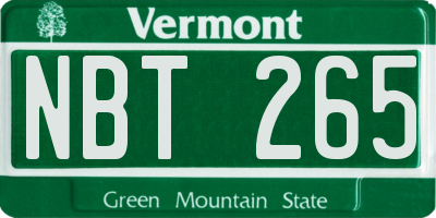 VT license plate NBT265