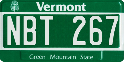 VT license plate NBT267