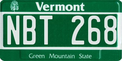 VT license plate NBT268