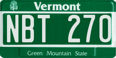 VT license plate NBT270