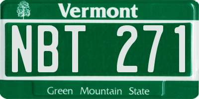 VT license plate NBT271
