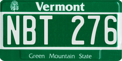 VT license plate NBT276