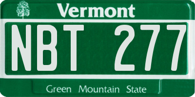 VT license plate NBT277