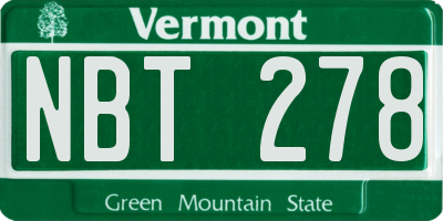VT license plate NBT278