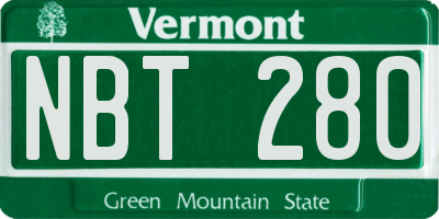 VT license plate NBT280
