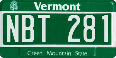 VT license plate NBT281