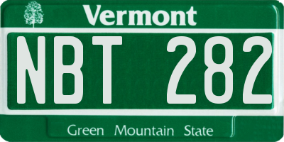 VT license plate NBT282
