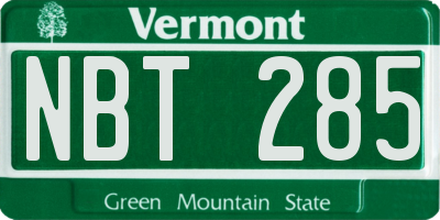 VT license plate NBT285