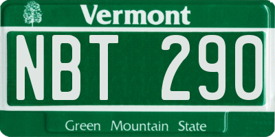 VT license plate NBT290