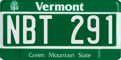 VT license plate NBT291
