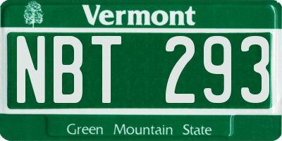 VT license plate NBT293