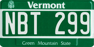 VT license plate NBT299