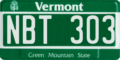 VT license plate NBT303