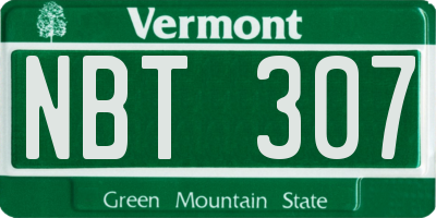 VT license plate NBT307