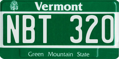VT license plate NBT320