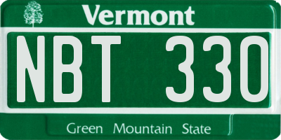 VT license plate NBT330