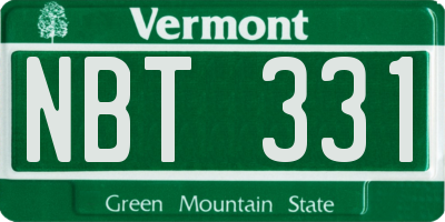 VT license plate NBT331