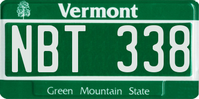 VT license plate NBT338