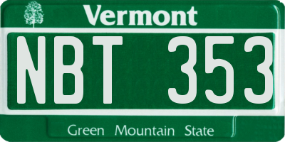VT license plate NBT353