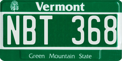 VT license plate NBT368