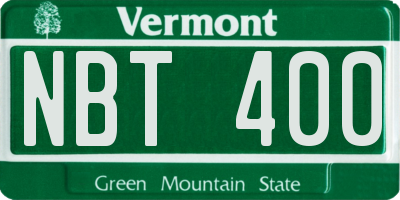 VT license plate NBT400