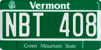 VT license plate NBT408
