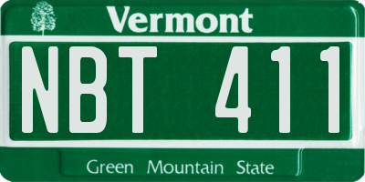 VT license plate NBT411