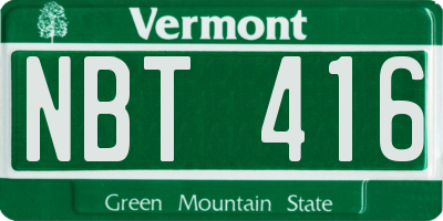 VT license plate NBT416