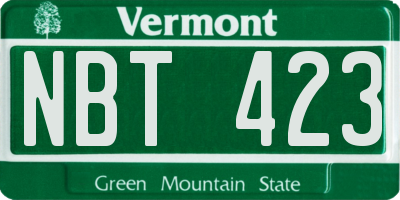 VT license plate NBT423